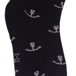 Kids Anchor Print Socks – Black (Size 8–12) – NWOT